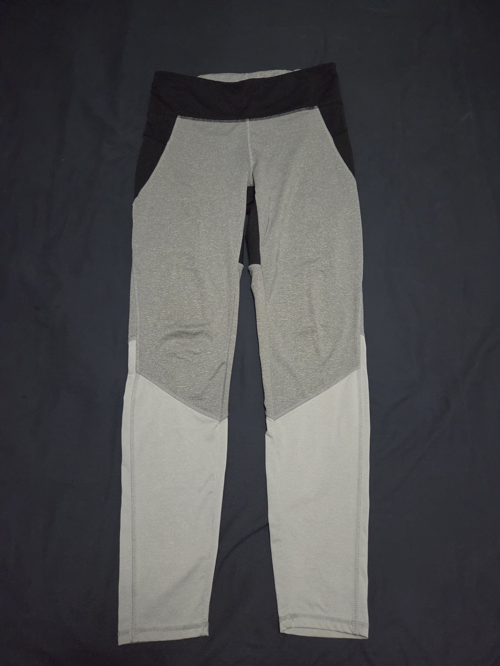 Two-Tone Gray & Black Athletic Leggings